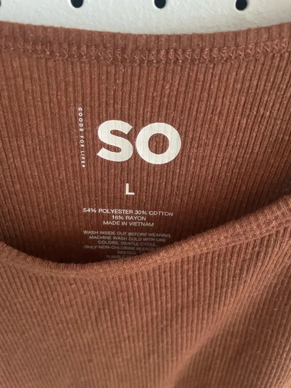 Kohl's SO Ribbed Tank Top in Rust - Picture 5 of 5